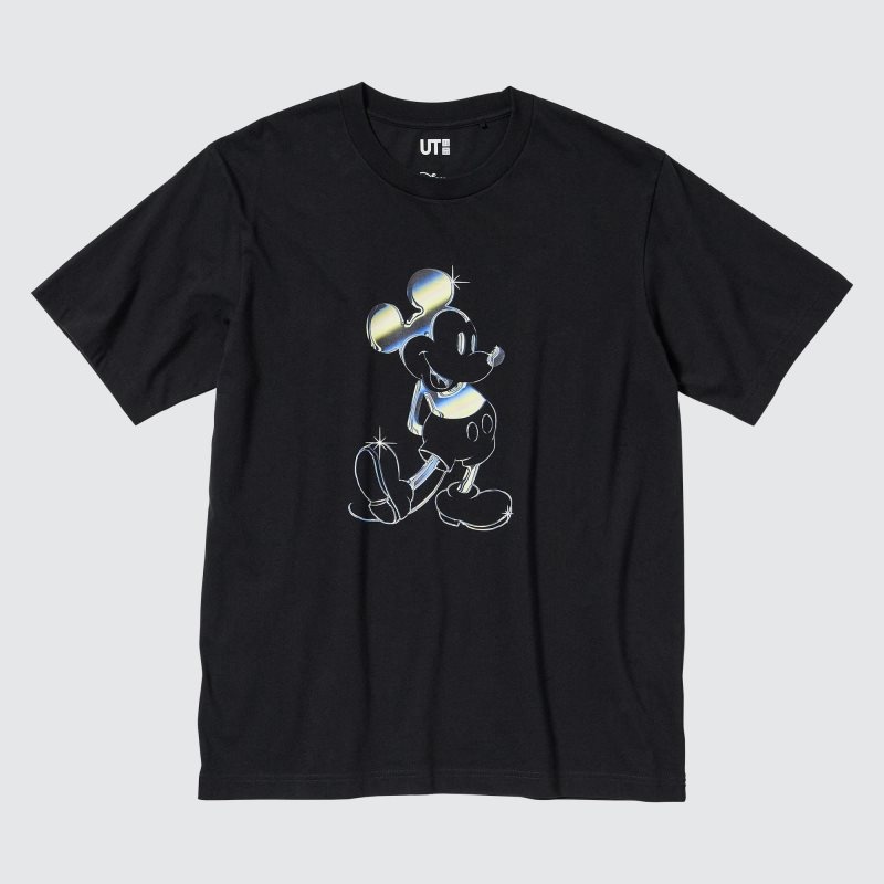 Uniqlo Mickey Stands Ut Short Sleeve Graphic T-shirts Heren Zwart | 8493869
