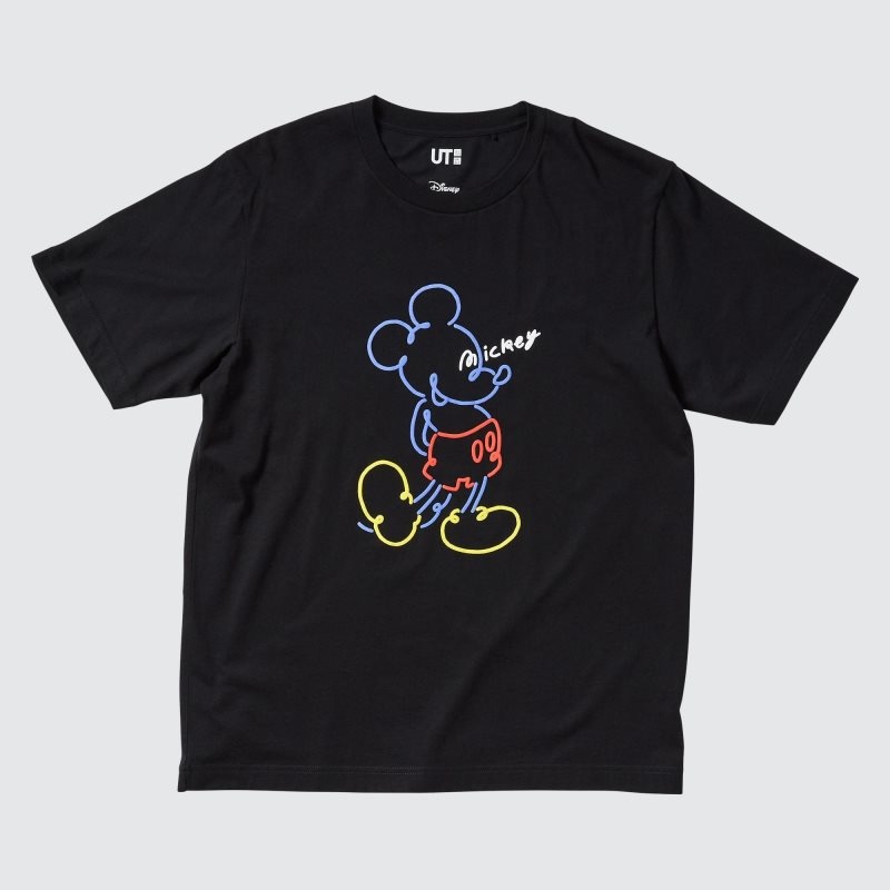 Uniqlo Mickey Stands Ut Short-sleeve Graphic T-shirts Heren Zwart | 773337