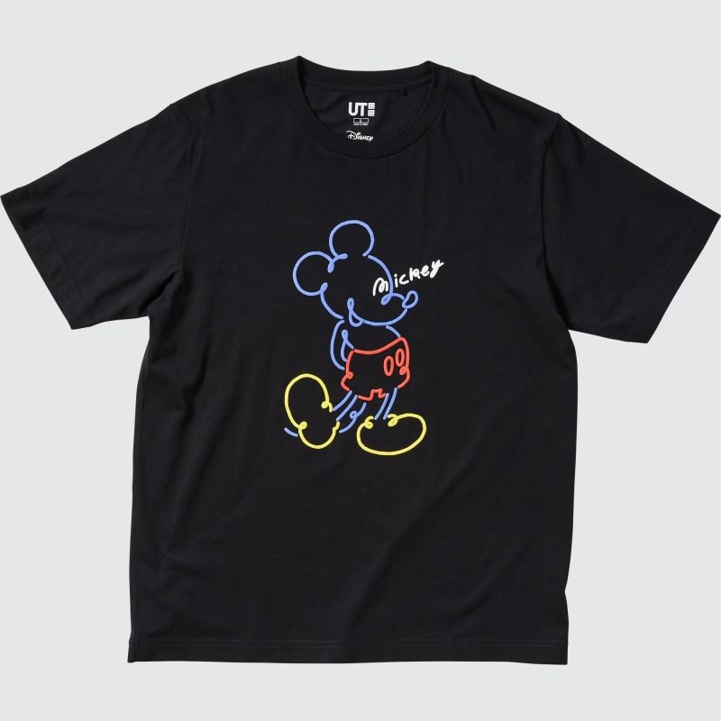 Uniqlo Mickey Stands Ut Short-sleeve Graphic T-shirts Heren Zwart | 773337