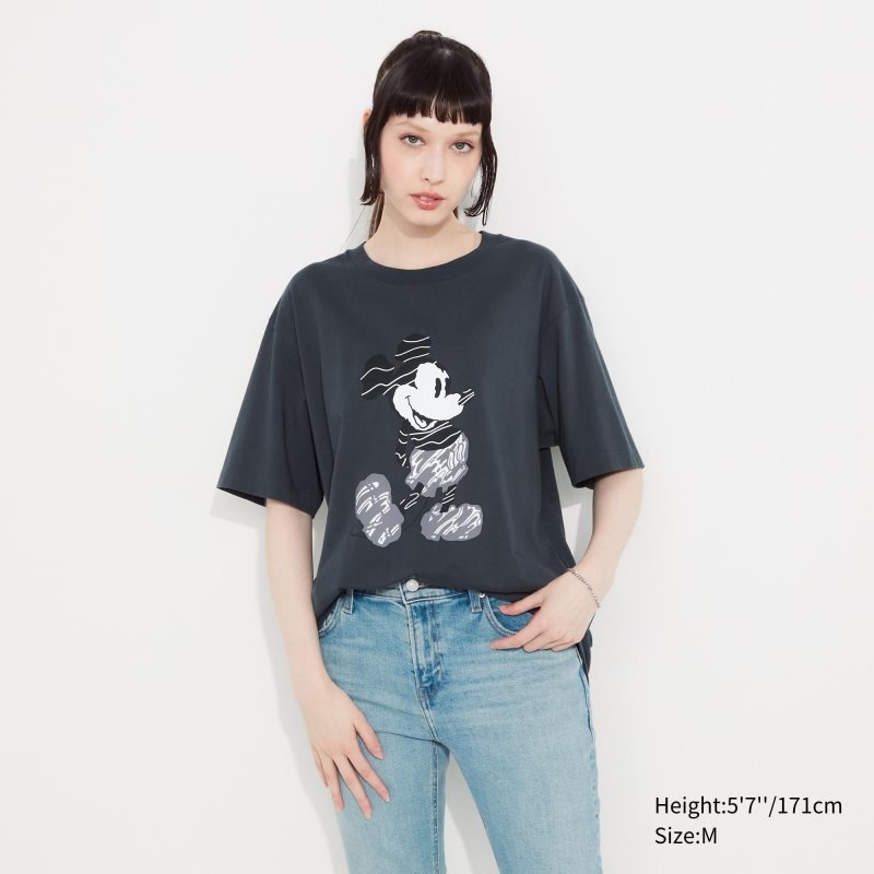 Uniqlo Mickey Stands Ut Short-sleeve Graphic T-shirts Heren Grijs | 8165463