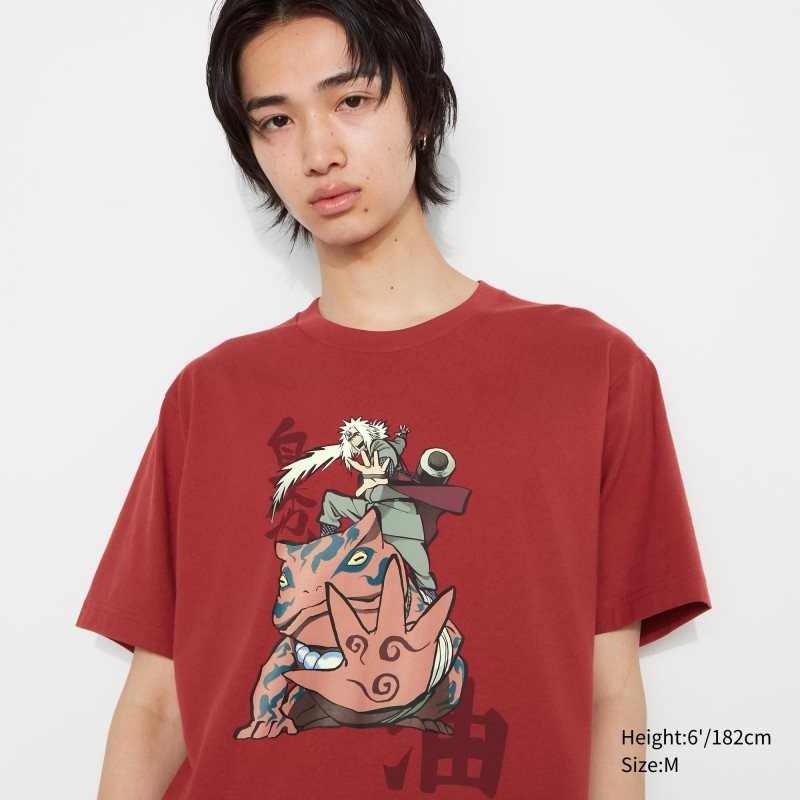 Uniqlo Naruto Ut Short-sleeve Graphic Jiraiya T-shirts Heren Rood | 7464275