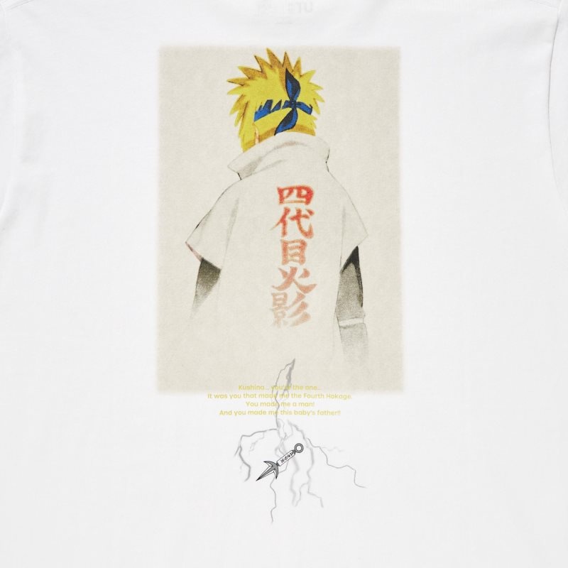 Uniqlo Naruto Ut Short-sleeve Graphic Minato Namikaze T-shirts Heren Wit | 9464384