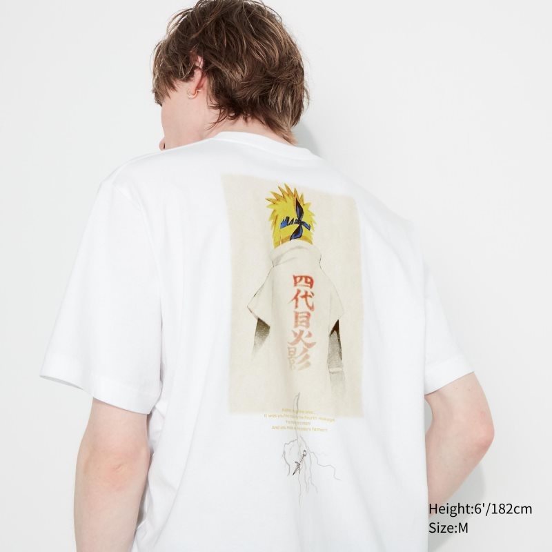 Uniqlo Naruto Ut Short-sleeve Graphic Minato Namikaze T-shirts Heren Wit | 9464384
