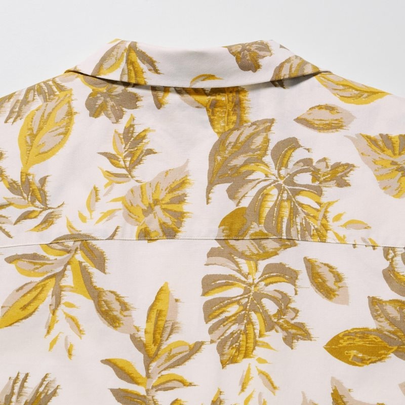 Uniqlo Open Collar Short-sleeve Overhemd Heren Wit | 8383075