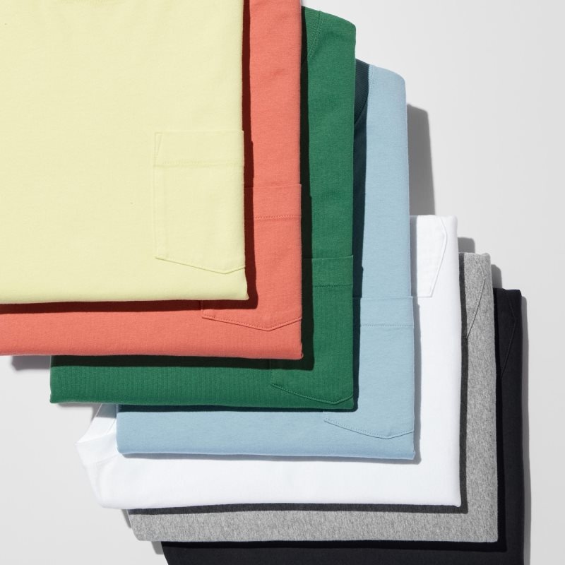 Uniqlo Oversized Pocket Crew Neck Half-sleeve T-shirts Heren Geel | 8176046