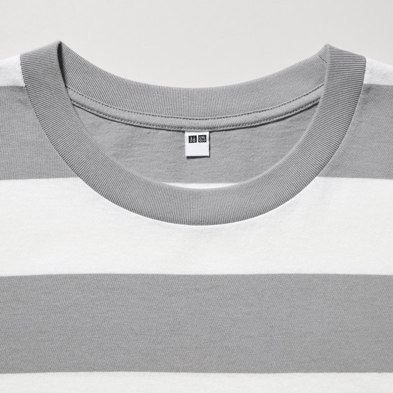 Uniqlo Oversized Striped Half-sleeve T-shirts Heren Grijs | 4453904