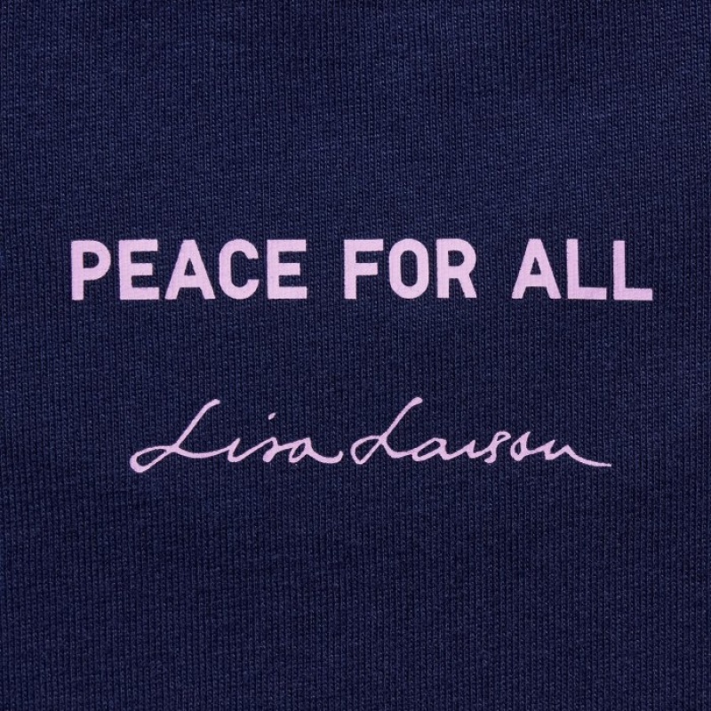 Uniqlo PEACE FOR ALL Lisa Larson Short-Sleeve T-shirts Dames Donkerblauw | 7249181