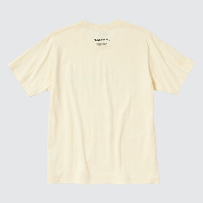 Uniqlo PEACE FOR ALL Short-Sleeve Graphic Peanuts T-shirts Dames Geel | 4645361