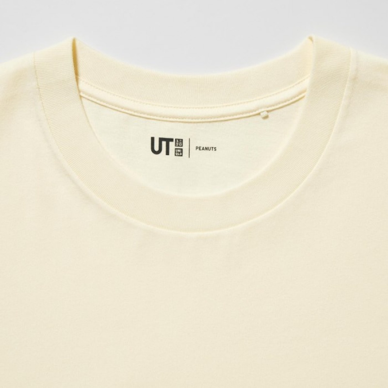 Uniqlo PEACE FOR ALL Short-Sleeve Graphic Peanuts T-shirts Dames Geel | 4645361
