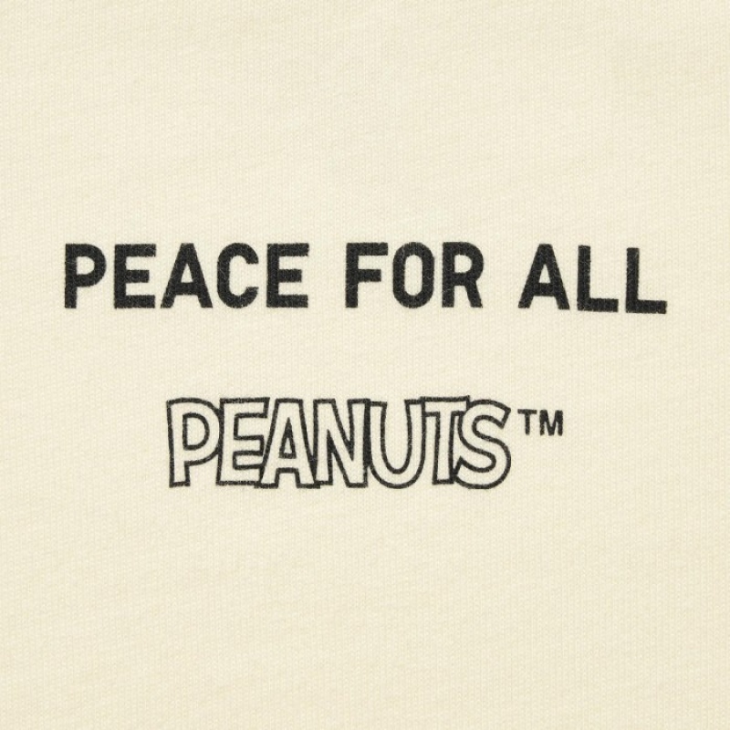 Uniqlo PEACE FOR ALL Short-Sleeve Graphic Peanuts T-shirts Dames Geel | 4645361