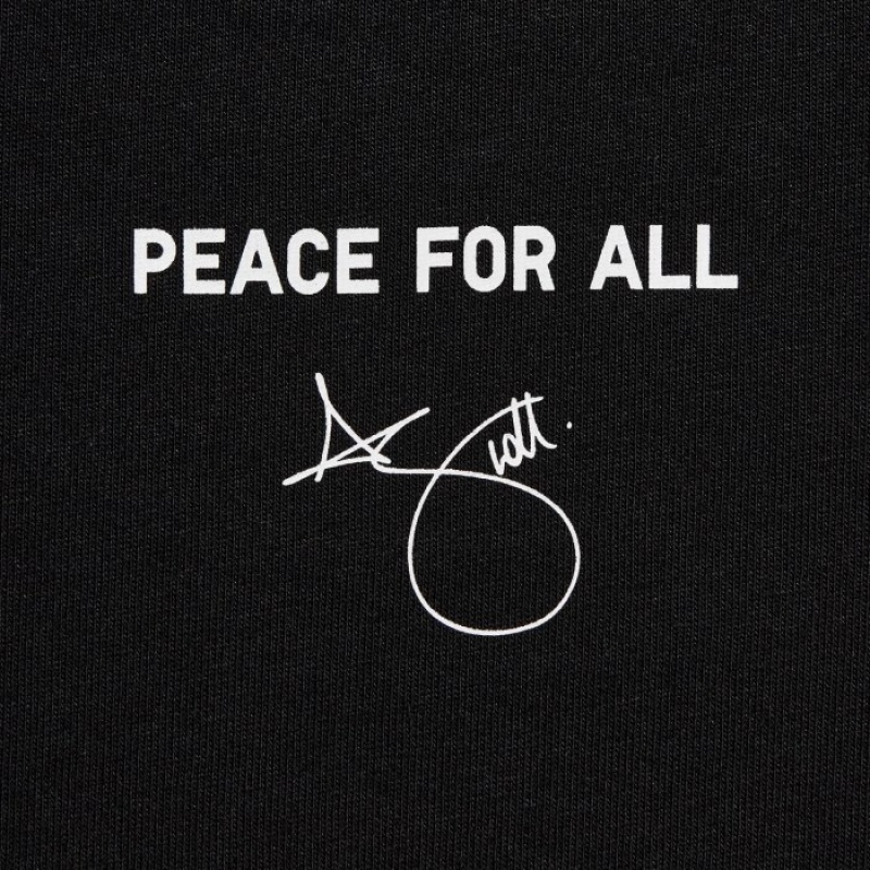 Uniqlo PEACE FOR ALL Short-Sleeve Graphic Adam Scott T-shirts Dames Zwart | 8092705