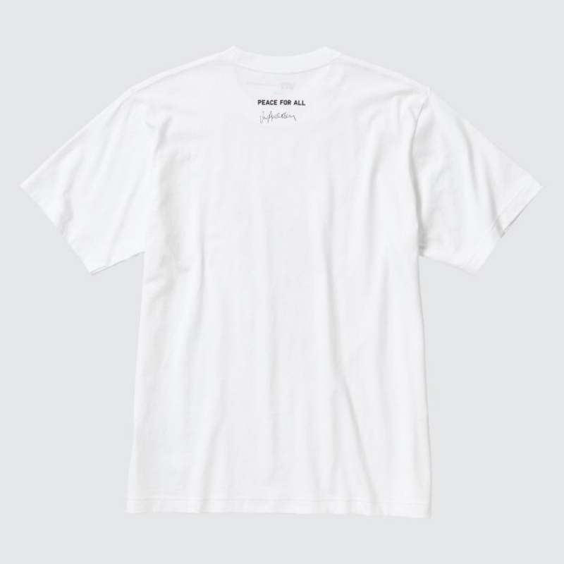 Uniqlo PEACE FOR ALL Short-Sleeve Graphic JW Anderson T-shirts Dames Wit | 5599482