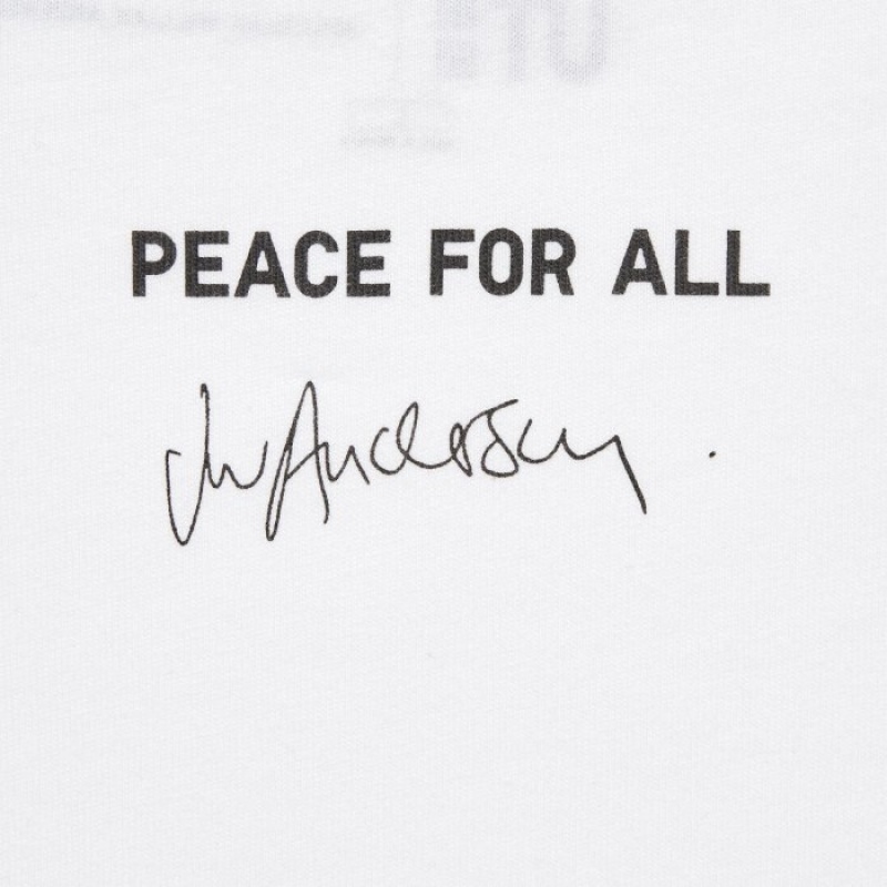 Uniqlo PEACE FOR ALL Short-Sleeve Graphic JW Anderson T-shirts Dames Wit | 5599482