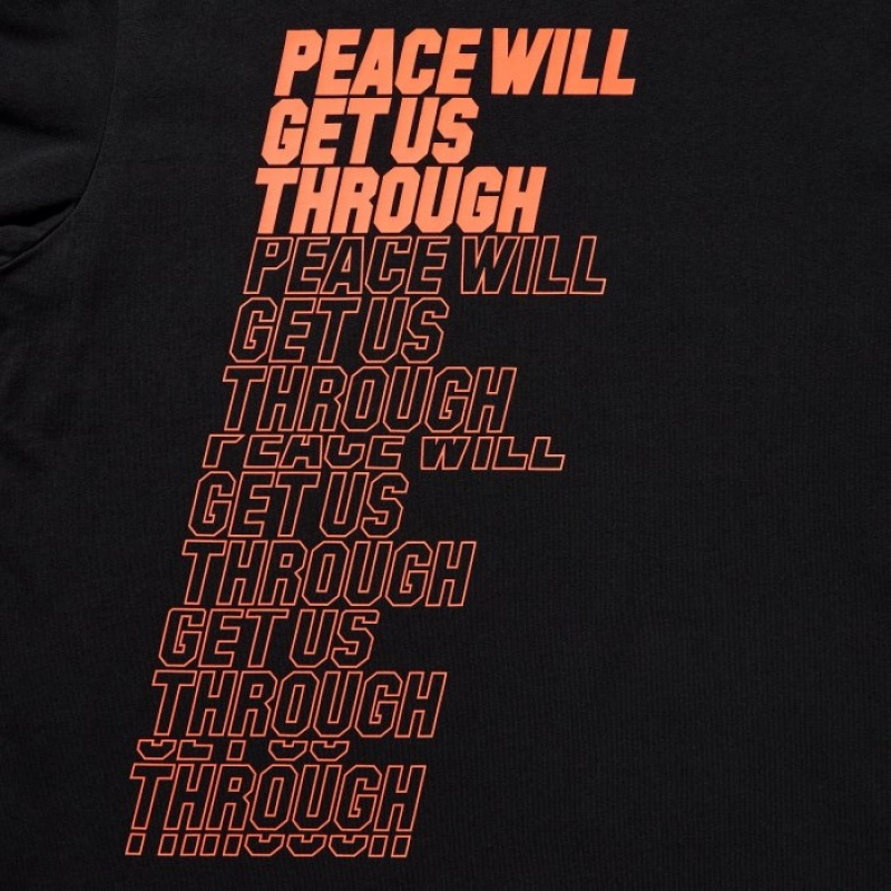 Uniqlo PEACE FOR ALL Short-Sleeve Graphic Shingo Kunieda T-shirts Dames Zwart | 3527535