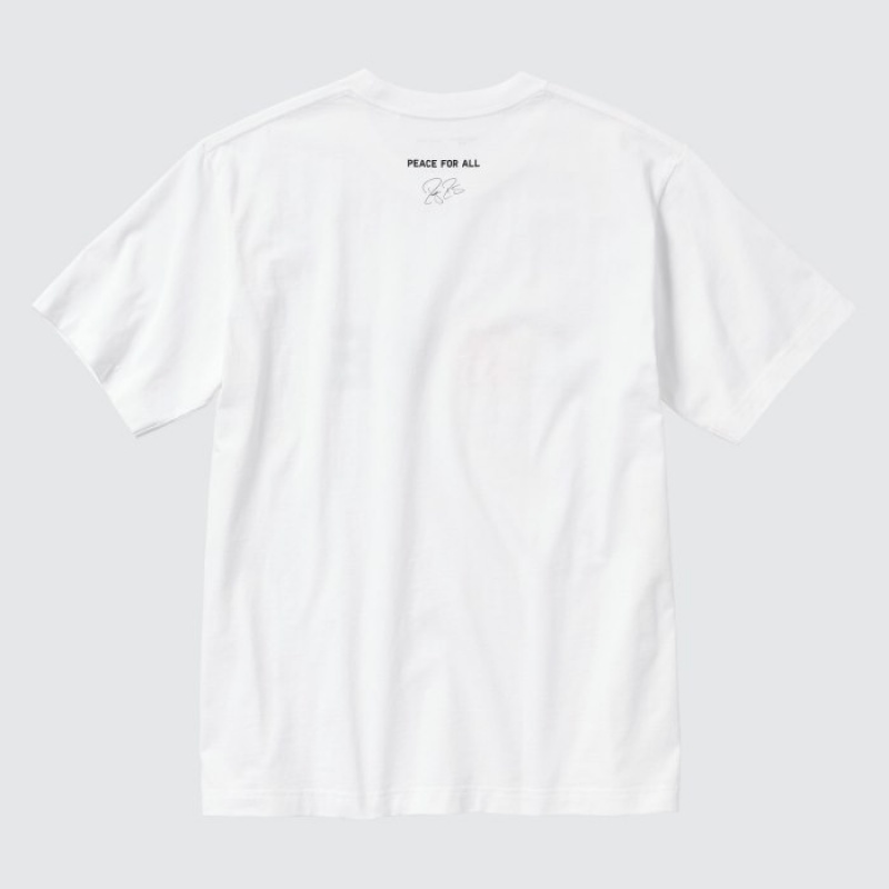 Uniqlo PEACE FOR ALL Short-Sleeve Graphic Roger Federer T-shirts Dames Wit | 8537371