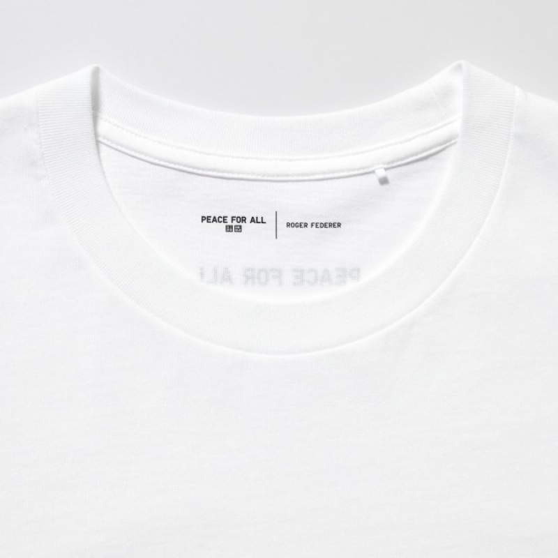 Uniqlo PEACE FOR ALL Short-Sleeve Graphic Roger Federer T-shirts Dames Wit | 8537371