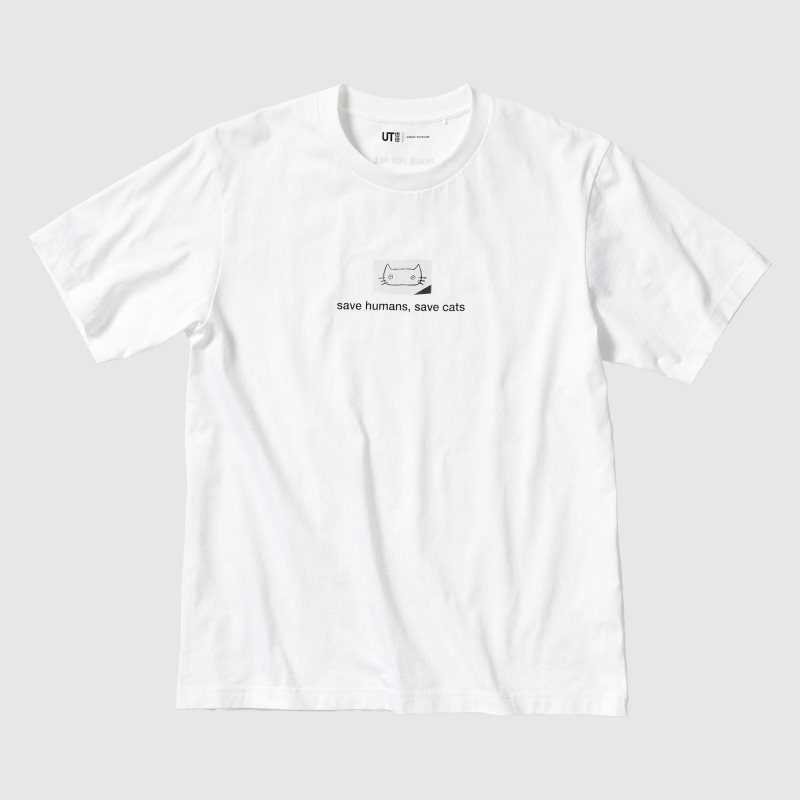 Uniqlo PEACE FOR ALL Short-Sleeve Graphic Haruki Murakami T-shirts Heren Wit | 1644765