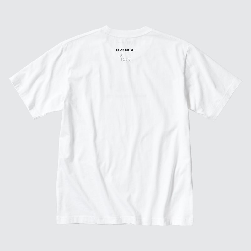 Uniqlo PEACE FOR ALL Short-Sleeve Graphic Haruki Murakami T-shirts Heren Wit | 1644765