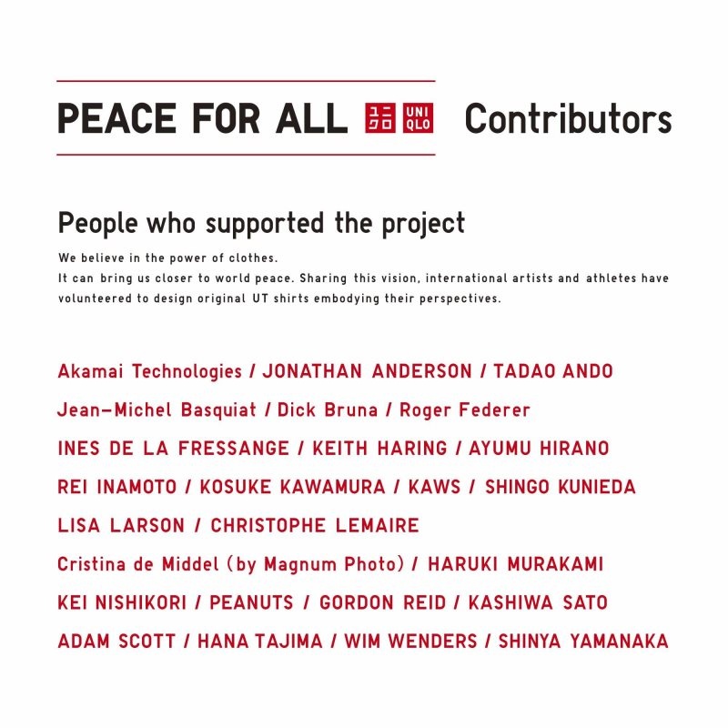 Uniqlo PEACE FOR ALL Short-Sleeve Graphic Haruki Murakami T-shirts Heren Wit | 1644765