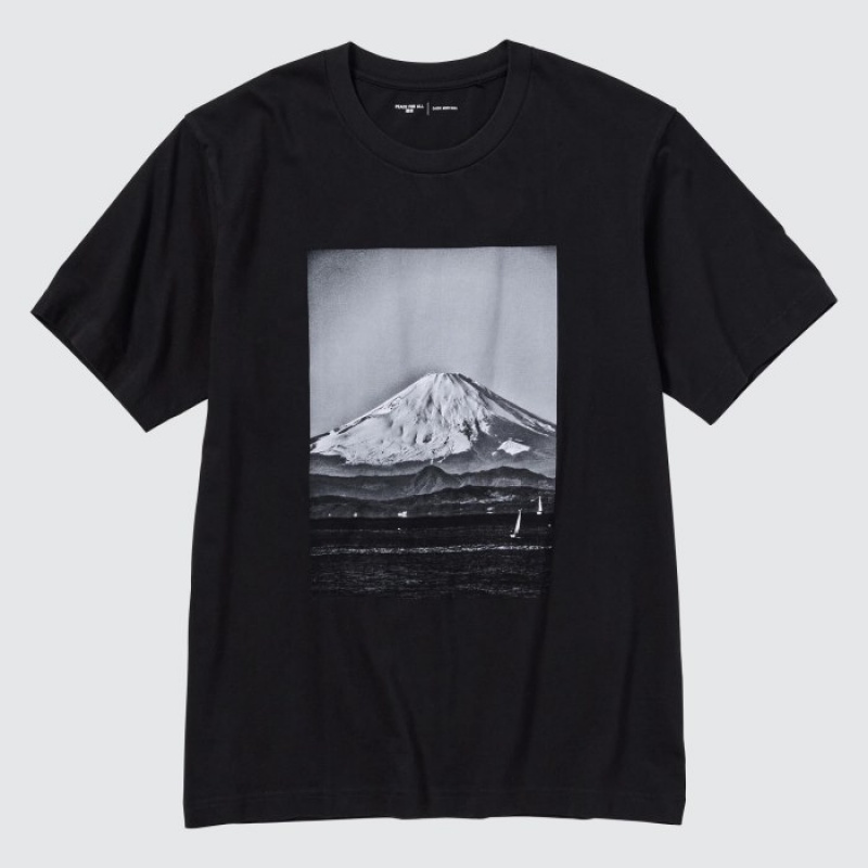 Uniqlo PEACE FOR ALL Short-Sleeve Graphic Daido Moriyama T-shirts Dames Zwart | 204213