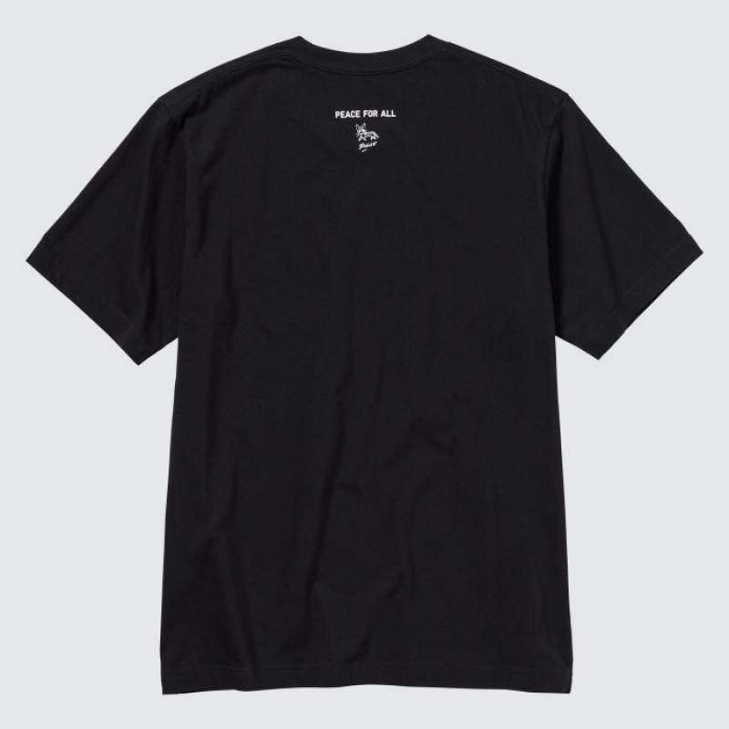 Uniqlo PEACE FOR ALL Short-Sleeve Graphic Daido Moriyama T-shirts Dames Zwart | 204213