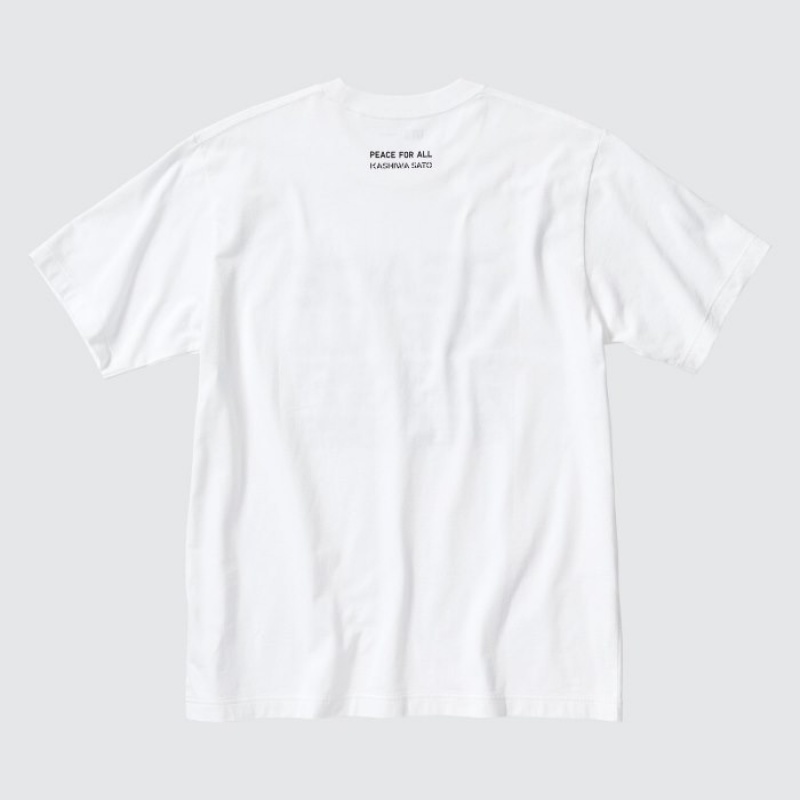 Uniqlo PEACE FOR ALL Short-Sleeve Graphic Kashiwa Sato T-shirts Dames Wit | 7081175