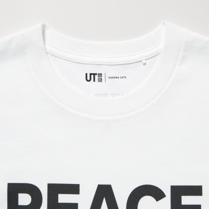 Uniqlo PEACE FOR ALL Short-Sleeve Graphic Kashiwa Sato T-shirts Dames Wit | 7081175