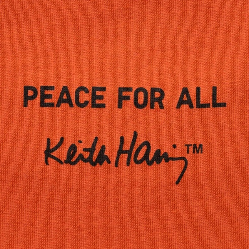 Uniqlo PEACE FOR ALL Short-Sleeve Graphic Keith Haring T-shirts Dames Oranje | 7014432