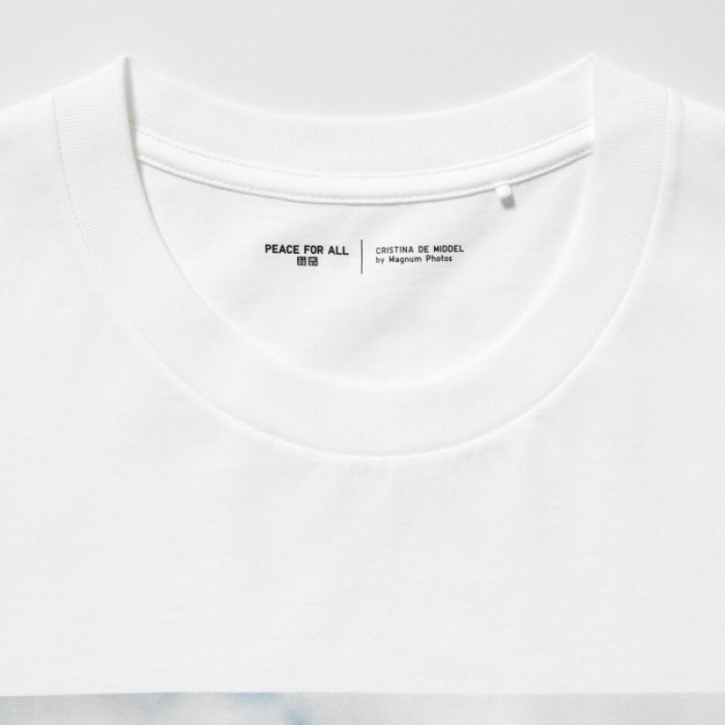 Uniqlo PEACE FOR ALL Short-Sleeve Graphic Magnum Photos T-shirts Dames Wit | 4504337