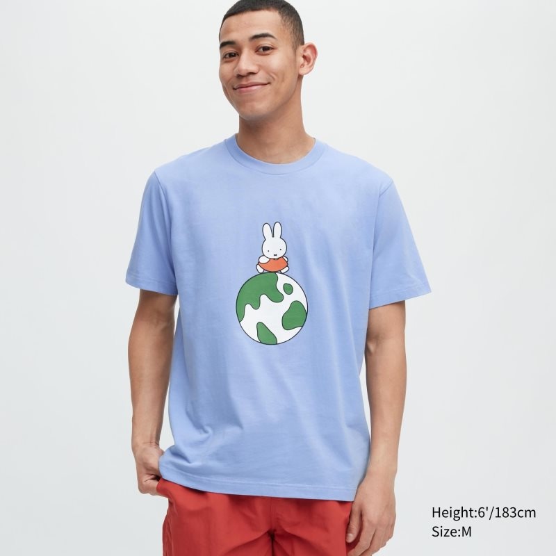 Uniqlo Peace For All Dick Bruna Short-sleeve Graphic T-shirts Heren Blauw | 2874678