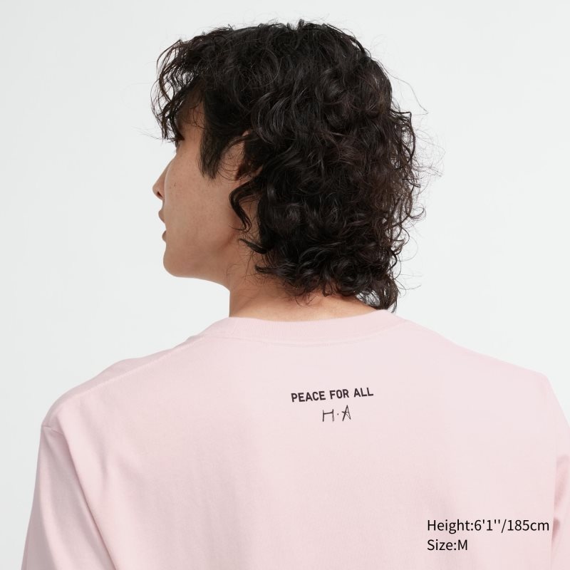 Uniqlo Peace For All Haruka Ayase Short-sleeve Graphic T-shirts Heren Roze | 6714034