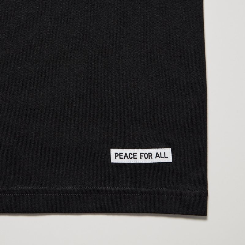 Uniqlo Peace For All Shingo Kunieda Short Sleeve Graphic T-shirts Heren Zwart | 5102136
