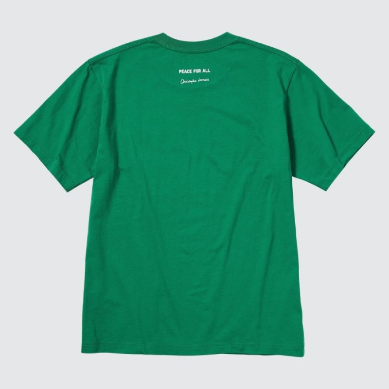 Uniqlo Peace For All Short-sleeve Graphic Christophe Lemaire T-shirts Dames Groen | 2761392
