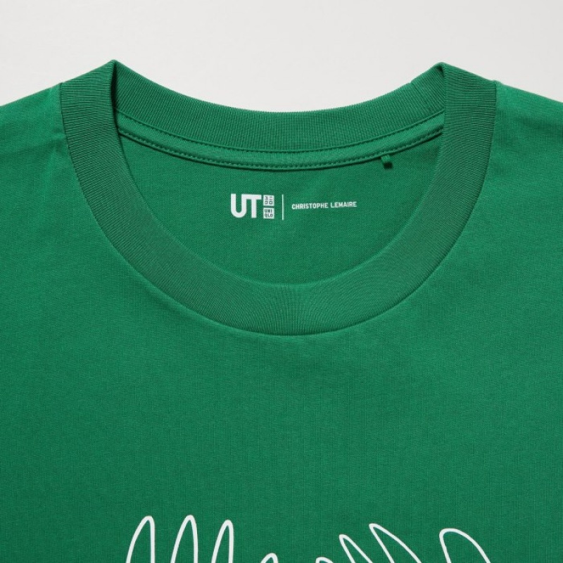 Uniqlo Peace For All Short-sleeve Graphic Christophe Lemaire T-shirts Dames Groen | 2761392