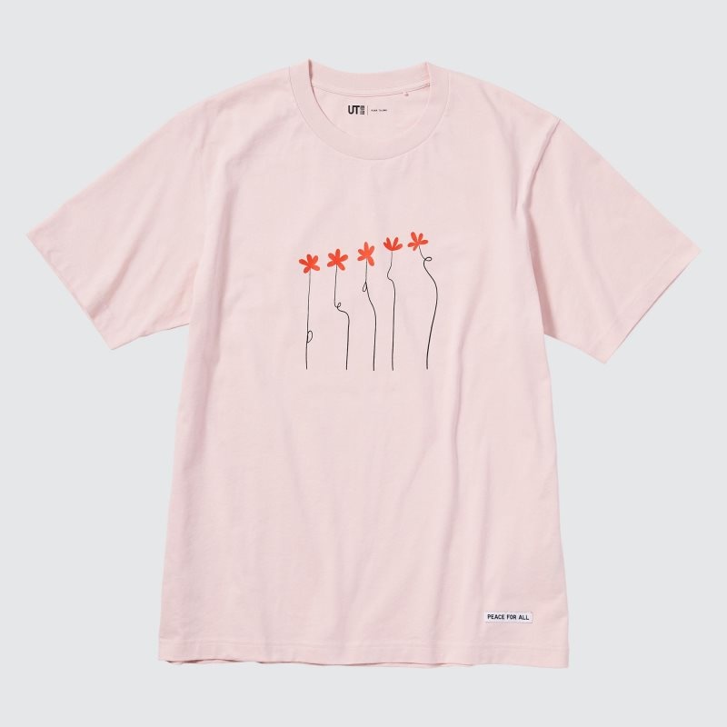 Uniqlo Peace For All Short-sleeve Graphic Hana Tajima T-shirts Heren Roze | 3985930