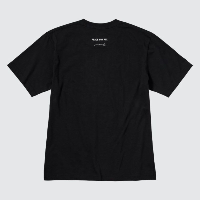 Uniqlo Peace For All Short-sleeve Graphic Rei Inamoto T-shirts Dames Zwart | 6511387