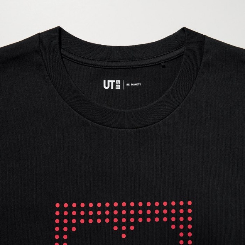 Uniqlo Peace For All Short-sleeve Graphic Rei Inamoto T-shirts Dames Zwart | 6511387