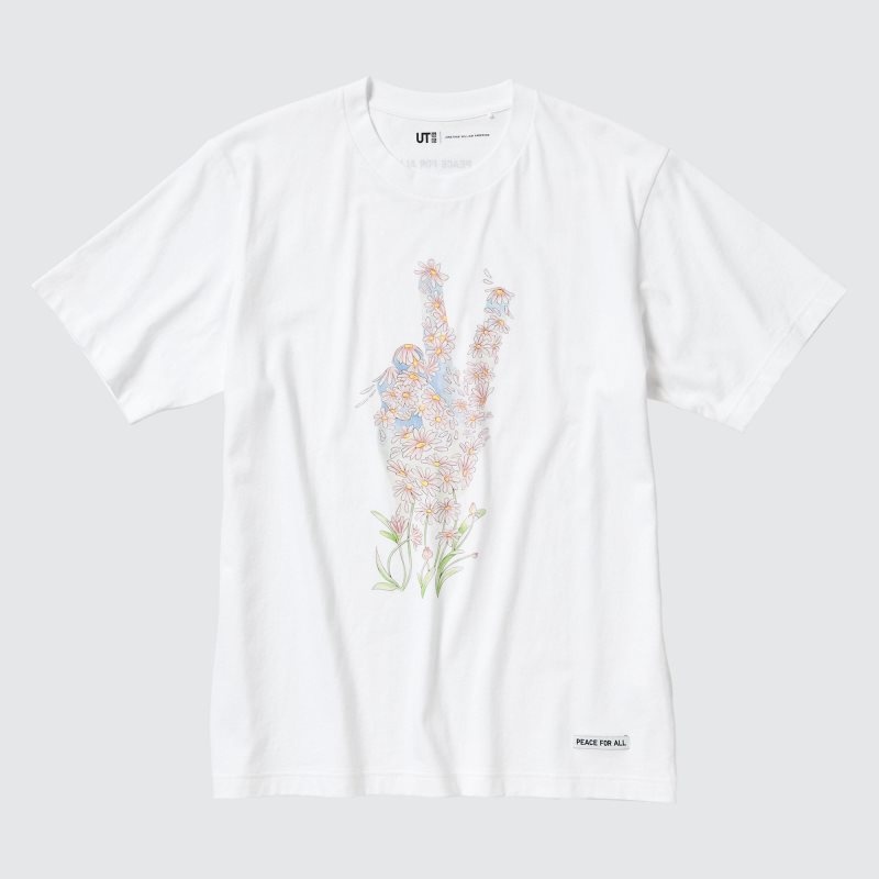 Uniqlo Peace For All Ut Jw Anderson Short-sleeve Graphic T-shirts Heren Wit | 4462973