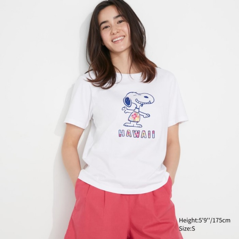 Uniqlo Peanuts Hawaii UT Short-Sleeve T-shirts Dames Wit | 7936040