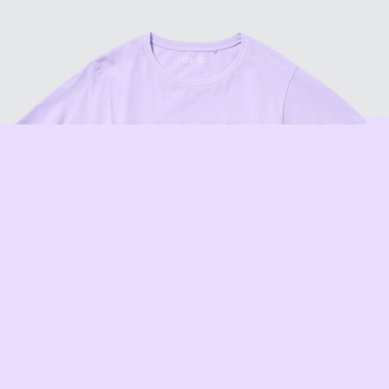 Uniqlo Peanuts Hawaii UT Short-Sleeve T-shirts Dames Paars | 1624509