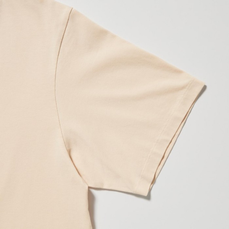 Uniqlo Peanuts Hawaii UT Short-Sleeve T-shirts Dames Beige | 4304432