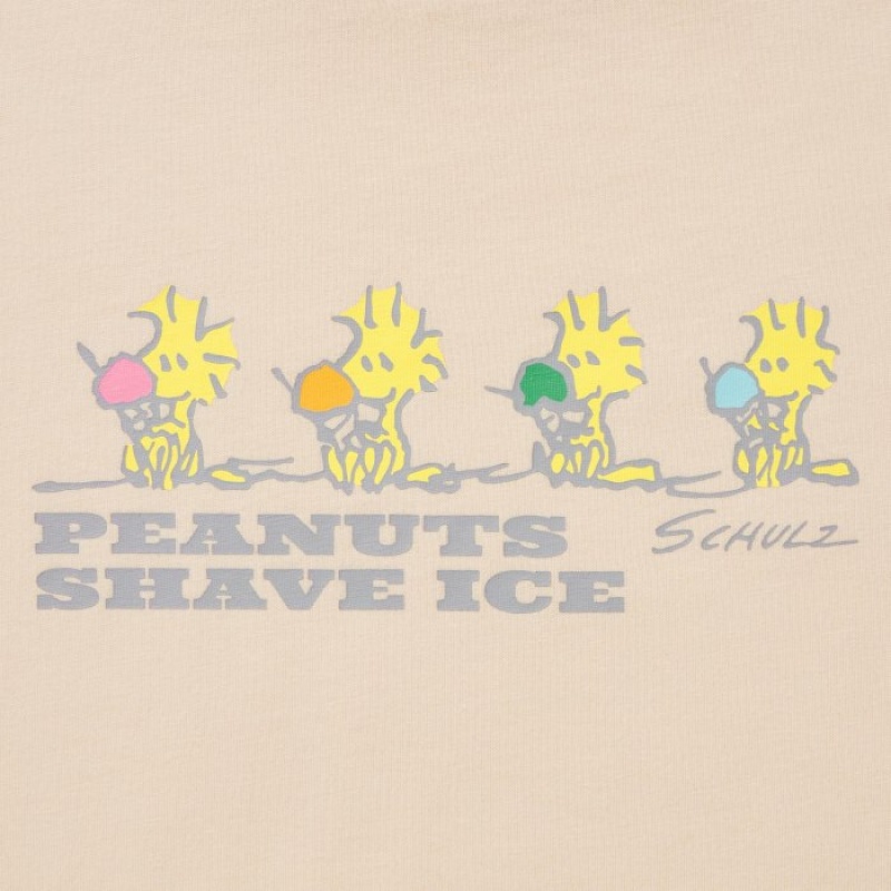 Uniqlo Peanuts Hawaii UT Short-Sleeve T-shirts Dames Beige | 4304432
