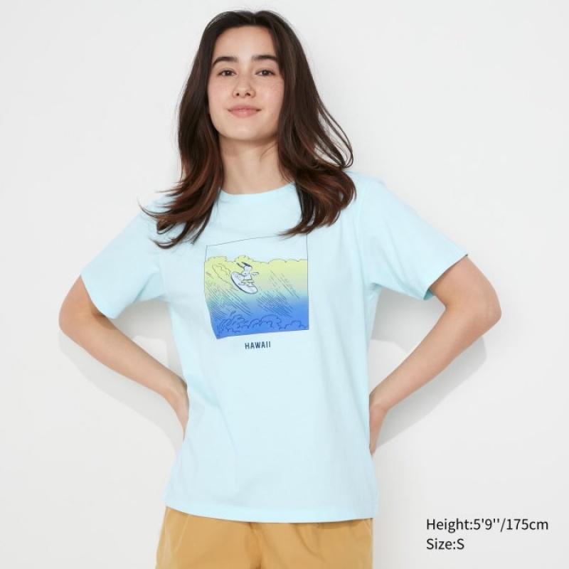 Uniqlo Peanuts Hawaii UT Short-Sleeve T-shirts Dames Groen | 6154447