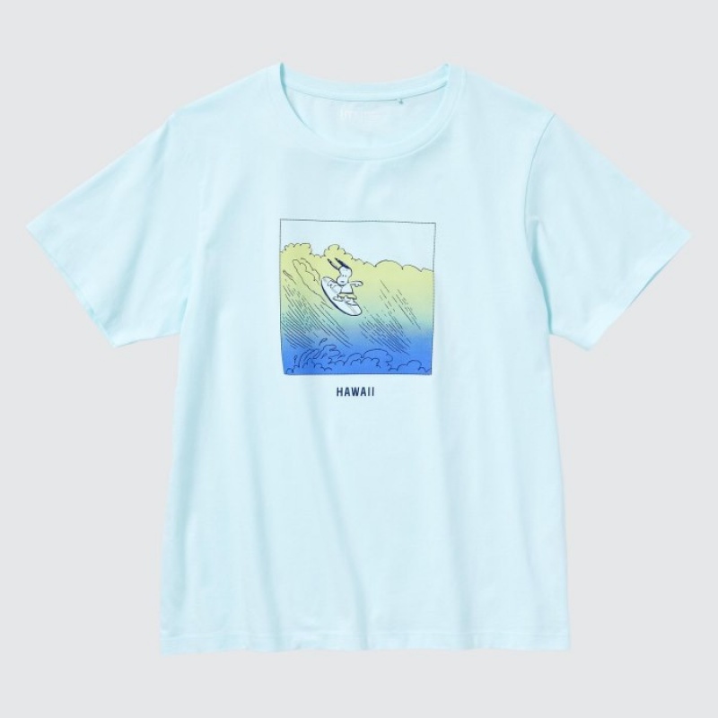 Uniqlo Peanuts Hawaii UT Short-Sleeve T-shirts Dames Groen | 6154447
