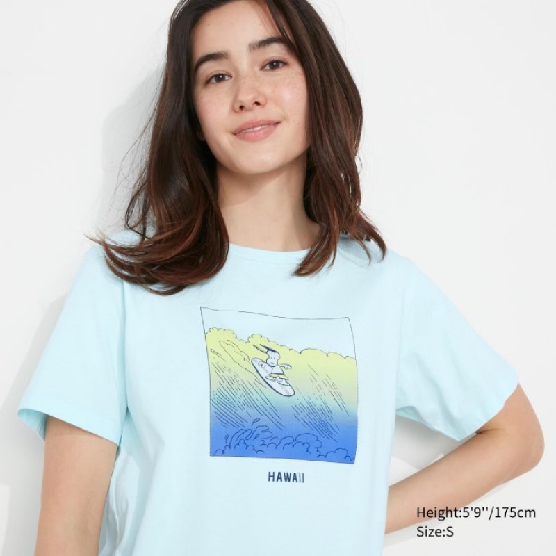 Uniqlo Peanuts Hawaii UT Short-Sleeve T-shirts Dames Groen | 6154447