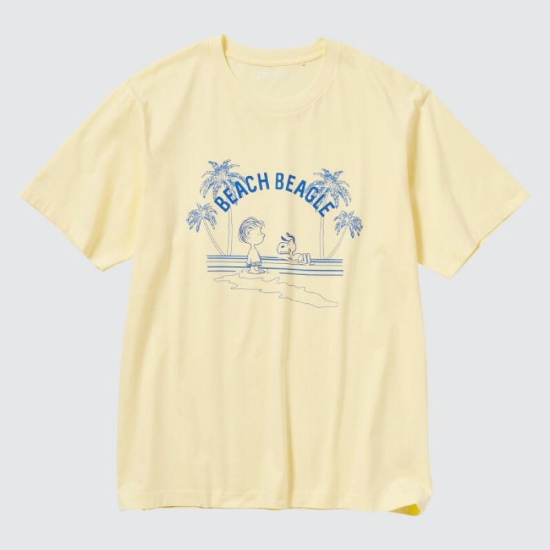 Uniqlo Peanuts Hawaii UT Short Sleeve T-shirts Dames Geel | 2114148