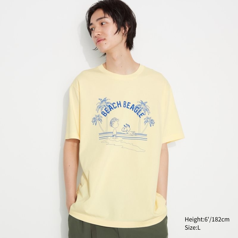 Uniqlo Peanuts Hawaii Ut Short Sleeve Graphic T-shirts Heren Geel | 7041323