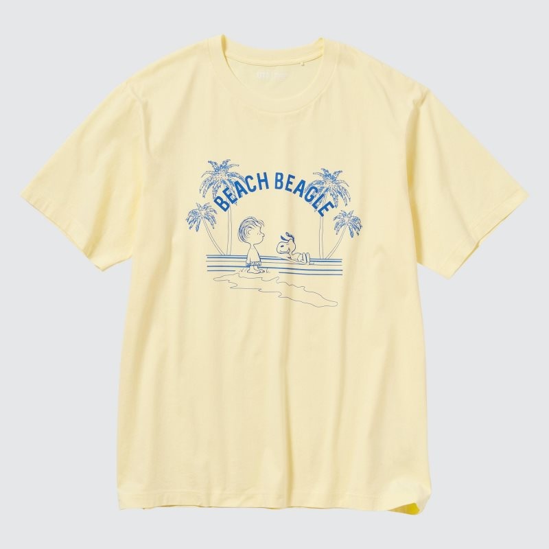 Uniqlo Peanuts Hawaii Ut Short Sleeve Graphic T-shirts Heren Geel | 7041323