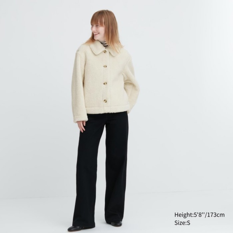 Uniqlo Pile-Lined Fleece Jassen Dames Wit | 975029