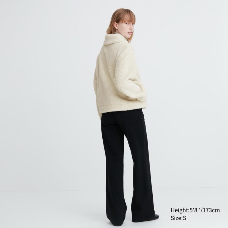 Uniqlo Pile-Lined Fleece Jassen Dames Wit | 975029